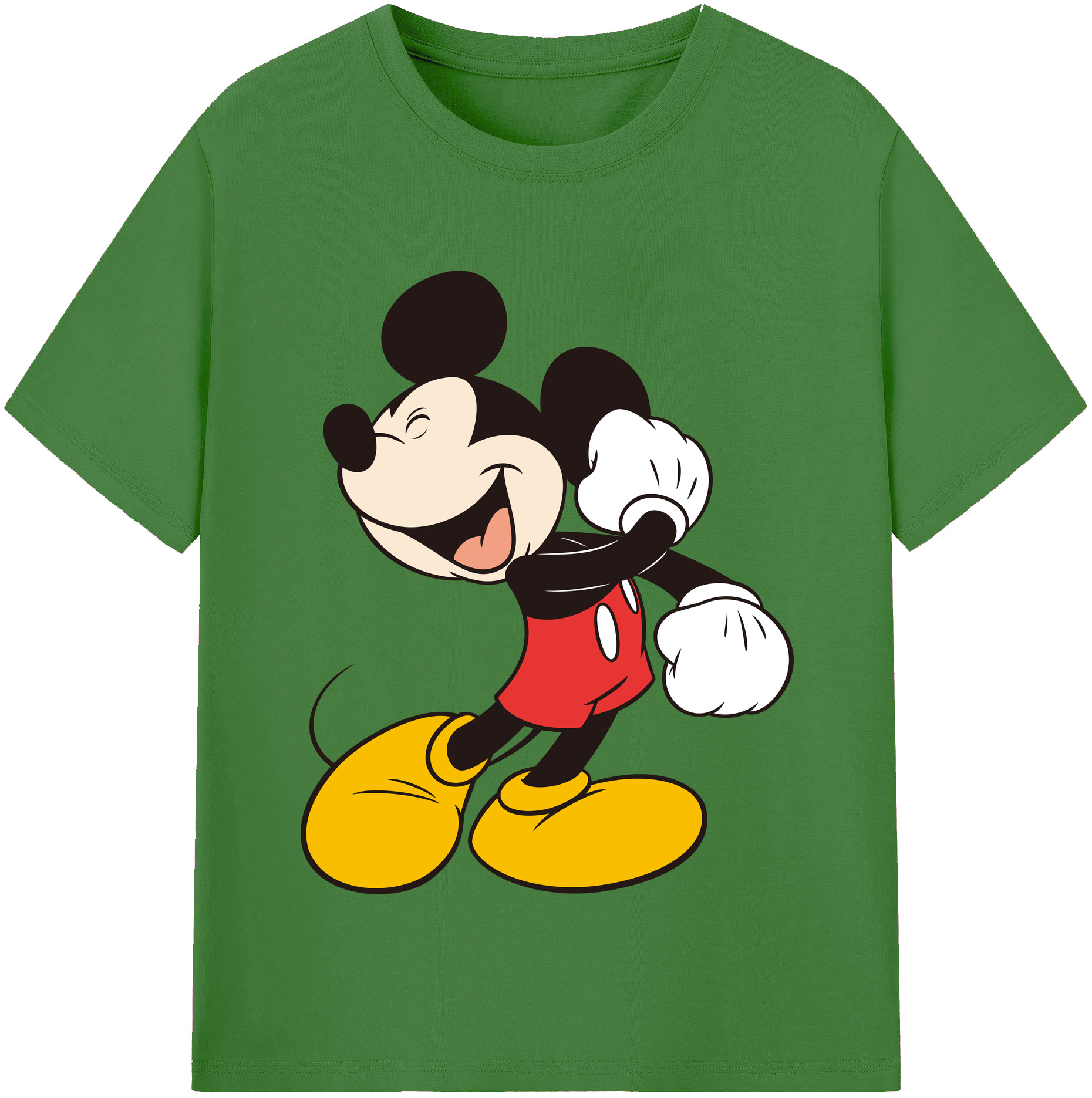 （画像用） ミッキーマウス Mickey Mouse レディースカジュアルプリントTシャツ（綿100％）